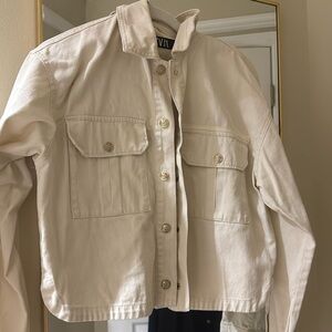 zara cream denim coat